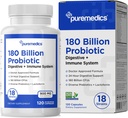 Pilihan Formula Progitive 180 Milyar CFU - 18 Strains + Lactoferrin + Pregren - Imune, Digetical & Gut Health - Sembelit, Distipation, Gas & Bloating - for Women & Men - 120ct