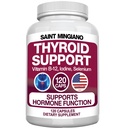 Suplemen Dukungan Tiroid dengan Iodin 124; 120 Capsules untuk Bantuan Body Mass & Impprove Energy, Kardiovaskular, Energi & Focus Formula 126; 14 Vitamin Alam
