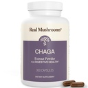 Jamur asli Chaga Mushroom Capsules - Komponen Ekstrak Organik - dengan Powder Ekstrak untuk Persediaan Wellness & Energy - Vegan, Non- GMO, 300 Kapsul - Persediaan Jamur Organik