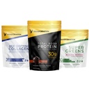 Transformasi Chocolate Protein Powder 124; 30G Multi- Protein Superblend + Grass- Fed Hydrolyzed Collagen Peptides Poundder - Rambut, Skin, Nails + Organik Menyampaikan Superfood Dupder - Imune & Energy Dukungan