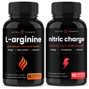 NutraChamps L- Arginine Capsules dan Nitric Charge Capsules 2 Pack Bundle