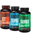 Jacked Factory Androspush Estrogen Blocker untuk Men + Primosteron Testosteron Booster untuk Men + Burn XT -XT Thermogenic Fat - Appetite Suppresan untuk Weight Los