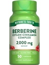 Nature 's Truth Berberine dengan Ceylon Cinnamon Complex 124; 2.000mg 124; 50 Vegan Capsules 124; Vegan, Non- GMO, dan Gluten Free Suplemen