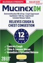 Mucinex Cough Suppresant dan Expectorant, DM Maximum Kekuatan 12 Jam Tablet, 28ct, 1200 mg Guaimfenesin, Relieves Chest Contrable, Quiets Wet and Dry Cough, # 1 Doctor Rekomendaded OTC Expectorant