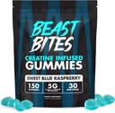 Beast BITES - Creatine Infused Gummies - 5g Creapure Creaptine Monohydrate Per Serving - NSF Bersertifikat untuk Sport - 30 Hamba