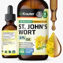 BIO KRAUTER St. John 's Cort Torture - Hypericum Perforatum Cair Extract for Mood Dupport - High Absorpsi - Vegan Drops 2 Fl.Oz.