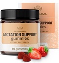 HERBAMA Lactation Dukung Gummies - Herbal Blend for Mother 's Breast Milkflow Dukung - Vegan, Non-GMO Suplemen Breastfeating untuk Perempuan - 60 Pectin- Berdasarkan Strawberry - Flavored Chews
