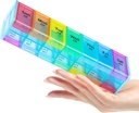 Ekstra Large Pill Organizer, 2 Kali sehari Large Weekly Medicine Organizer, Pill Box 7 Day Am Pm to Hold Daily Fish Oils, Vitamin, Suplemen Jumbo Pill Container dengan Big BPA Free Pill Holder