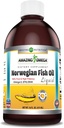 Amazing Omega Norwegia Minyak Ikan 16 Oz Tambahan 124; 1625mg Omega -3s, DHA, EPA per Serving 124; Segar Orange Flavor 124; Non-GMO 124; Gluten Bebas
