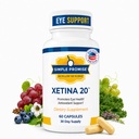 Simple Promise - Xetina 20 ™ Lutein dan Support-Entixanthin - Support for Eye Health with Vitamin E, Eyebright, Zinc, Grape Seed Extract, Rutin & Bilberry - 60 Capsules
