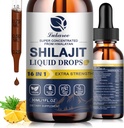 16 pada 1 Shilajit Resin Cair Drop, Shilajit W / Ginseng, Turmeric, Rhodiola, Wolfberry, Amla & Vitamin, Shilajit Suplemen Pria & Perempuan dengan 85 + Trace Mineral & Fulvic Acid, 1 Fl Oz