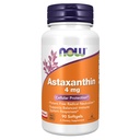 Suplemen SEKARANG, Astaxanthin 4 mg berasal dari Non- GMO Haematococcus Pluvialis Microalgae dan secara alami telah terjadi Lutein, Kanthagonthin dan Beta- Carotene, 90 Softgeels