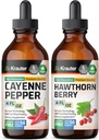 BIO KRAUTER Cayenne Titture 4 Fl Oz. & Hawthorn Berry Tincture 4 Fl.