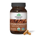Organic INDIA Ceylon Cinnamon Suplemen - Organik Ceylon Cadales, Cinnamon Pil Herbal Suplemen, Dukung Ditrable, Sumber Antioksidan, USDA Organik, Vegan, Gluten- 90 Capsules