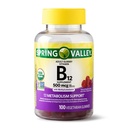 Spring Valley Dewasa Gummy Vitamin B12, Metabolisme Dukungan, Natural Fruit Flavor, 100 Gummies