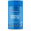 Tambahan OMAPURE Oil Oil Omega 3 Fatty Acids (1 Bottle, 120 Softgels) - EPA Tinggi, DHA, & IFOS Pil Minyak Ikan Dukungan Hati & Gabungan Kesehatan - Pemroses Minyak Ikan Bupless Fungsi Otak