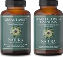 Tambahan Omega Essensial Bundle - Suplemen Otak Nootropic untuk Memori dan Fokus - Balanced Blend Omega 3, 6, 7, & 9 Acids Gendut