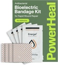 PowerHeal Bioelectric Bandage Kit for Wound Care & Healing - Layer Single No Adhesive Includes Wound Hydrogel, Can Be Cut to Fit - for Cuts, Abrasions, Blisters, Burns - 4- Pack, 2 "x 2"