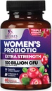 Progres for Women Digetical Health Support - 90 Million CFU Women 's Probiotic, 16 Strains, Cranberry, Probiotic Vaginal dengan Pregren, PH, Imune, Urminary, & Feminine Health Support, 60 Capsules