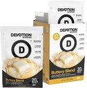 Devotion Nutrition Powder Black Blad 124; Gluten Free, Keto Friendly, No added Sugars 124; 1g MCT 14; 20g Whey & Midefard Protein 124; 12 Serving Packets (Buttery Blad)