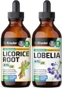 BIO KRAUTER Licorice Root Titture 4 Fl Oz. & Lobelia Tincture 4 Fl.