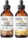 Wild & Organic Chaga Mushroom Ticture 4 fl oz & Turkey Tail Mushroom Tincture 4 fl oz