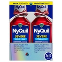 Vicks NyQuil Seveny Cold, Flu, and Contraffic Medicine, 2x12 lf oz Twin Pack, Berry Flavor, Maximum Power, Nighttime Relief