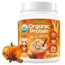 Orgain Powder Organik Vegan, Pumpkin Spice Seasonal Flavor - 21g of Plant Protein, 5g Prebiotic Fiber, No Laktosa Ingrediens, No Ditambahkan Sugar, Non-GMO, For Shakes & Smoothies, 1.02 lb