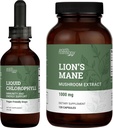 Earth Harmony Lion 's Mane & Chlorophyll - 120 Capsules & 2 Fl Oz