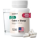 Nucheed Natural - Calm + Sleep Capsules for Deep Rest & Relaxation with Ashwagandha, Chamomile, Tart Cherry Extract, Passionflower, L-theanine, & Magnesium - 60 Capsules