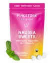 Pink Stork Organic Peppermint Sweets for Morning Sickness and Motion Sickness Suckness Duck, Added Vitamin B6, Primester Ke-1 Harus Haves - 30 Wrapped Peppermint Candies