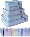 Kubus MURI Packing - 5-Piece Compression Packing Cubes for Travel, Lumerage Organizers for Suitcases, Carry- On Bags, Bags, and Duffel Bags - Space- Saving Travel Essentials - Aqua