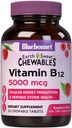 Nutrition Bluebonnet Earth Sweet Vitamin B12 5000 mcg Chelable Tablet, Soy-Free, Gluten- Free, Kosher Cerdened, Dairy- Free, Vegan, Raspberry Flavored, 30 Tewable Tablets, 30 Pelayan