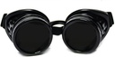 GloFX Steampunk Goggles Tited - Rave EDM Festival Aksesoris - Gothic Cosplay Welder Goggles - Black Goggles with Dark Tint Lensa