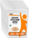 BulkSuplements.com Organic Psyllium Husk Powder - Psyllium Husk Powder for Baking, Fiber Suplemen - Gluten Bebas, 1.4g per Serving, 1kg (2.2 lbs) (Paket 5)