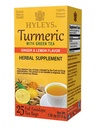 Hyleys Ginger Turmeric Tea Lemon Flavor - 25 Tea Bags (12 Paket - 300 Tea Bags Total) - Wellness Herbal Supplemen Green Tea