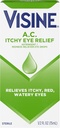 Visine A.C. Eye Relief Eye Drops with Zinc Sulfate & Tetrahydrozoline HCI, Eye Drop Treatment with Redness Relicever for Itchy, Red, Watery & Irroted Eyes, 0.5 Fist