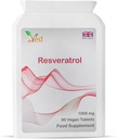 Ved RESVERATROL 1000 mg 90 Tablet, PowerAntioksidants &, Promotes Antiaging, Dukungan Cardiovascular, 90 Day Supply per Botol.