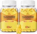 Vegan Glucosamin Chondroitin Gummies, Dukungan Tambahan untuk Pria & Wanita, 1500mg Glucosamin Ekstra Kekuatan dengan Chondroitin MSM Turmeric Elderberry untuk Kesehatan