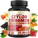 Ceylon Cinsules Capsules dengan Berberine HCI, Apple Cider Vinegar, Turmeric, Ginseng, Black Pepper - 6in1 untuk Dukung Fungsi Imune - 120 Count