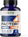 LiVEGOOD ™ Factor 4, Omega 3 Fish Oil with EPA & DHA, CoQ10, and Turmeric, Advanced Q10 Coenzim & CoQ10 Suplemen, DHA Suplemen untuk Jantung, Gabungan & Imune Dukungan, Dibuat di AS, 60 Count,