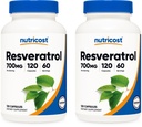 Nuttricost Resveratrol 700mg; 120 Vegetable Capsules - 50% Trans- Resveratrol (2 Botol)