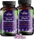 Katup Elderberry Hitam 124; 200 Cacah - 10,000mg 124; Sambucus Elderberry Vitamin, Non-GMO, Gluten Free, Organik Elderberry Extract Sambucus Nimra - 200 Vegan Capsules - Paket 2