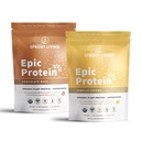 Sprout Living Epic Protein Bundle - Chocolate Maca & Vanilla Lucuma (20g Organic Plant-Based Protein Powder, Vegan, Gluten Free, Superfood) 14; 1lb, 12 Servis