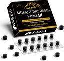 Shilajit Dry Drops, Shilajit Suplemen, 36000 Mg Organik Shilajit Potensi Maksimal, Energi Booster, Golden Grade Nature Shilajit untuk Dukungan Energi, 1 Paket 60 Negara