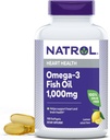 Natrol, Omega-3 Ikan Oil Softgels, Heart Health Dietary Suplemen, 1000 mg, 150 Count