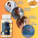 SoHM Turmeric Ginger Gummies dengan Ginger, 60 Individually Wrapped, Helling Skin Disorders, Support Joint Health -Pineapple Flavor Gummies for Dewasa Men and Women