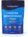 Luckycare Creatine Monohydrate - 5000 mg Pure Micronized Creatine - Creatine Powder Dukungan untuk Kekuatan & Performance - 100 Pelayan, 500G