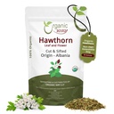 Jalan Organik Hawthorn Leaf and Flower Cut & Sifted (Crataegus monogyna) - Herbal Tea 124; European Wildvest - Harvest 124; USDA & Kosher Cerdened 124; Non GMO & Gluten Free 124; Origin - Albania (16 Oz)