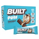 Bar Built, Puff Protein Bars, Coconut Puff, 17g Protein Snacks, OnTheGo Bars, Only 140 Calories, 6g Sugar, Collagen, Gluten Free, 12 Count